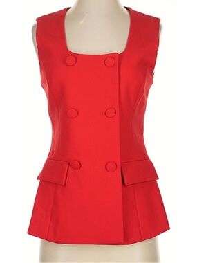 Zara small. Classic Red Sleeveless Double-Breasted Dress Top